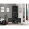 Tuhome Syrah Corner Bar Cabinet, Eight Bottle Cubbies, Double Door, Two Open Shelves, Smokey Oak BLI6548 - alternate 2